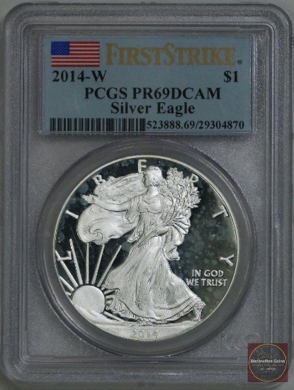 2014 W American Silver Eagle 1oz (PCGS) PR69DCAM