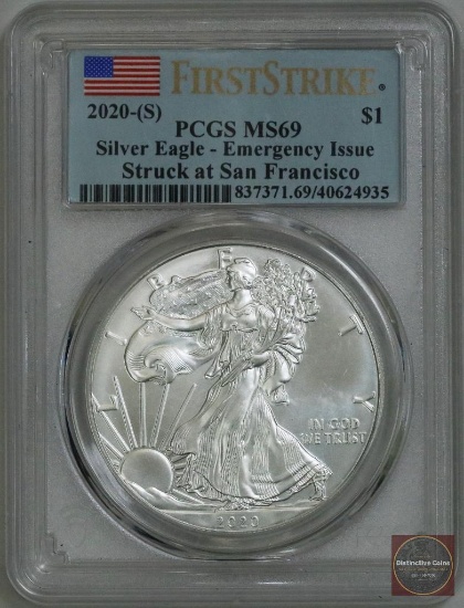 2020 S American Silver Eagle Emergency Issue (PCGS) MS69