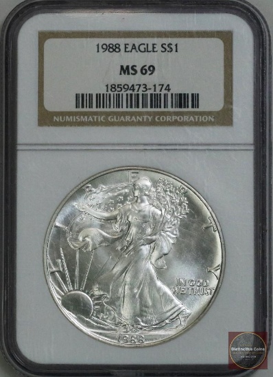 1988 American Silver Eagle 1oz (NGC) MS69