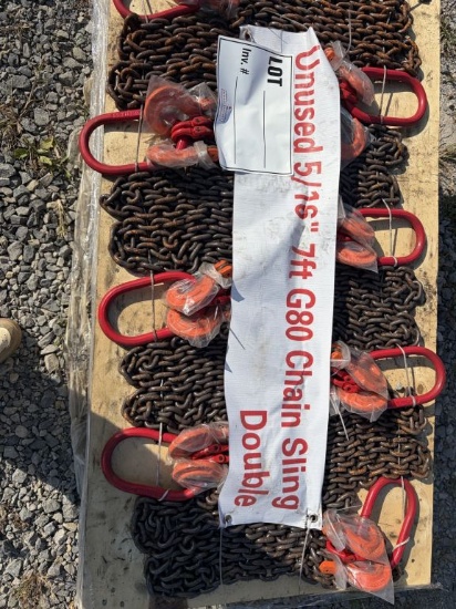 Unused 5/16" 7ft G80 Chain Sling Double