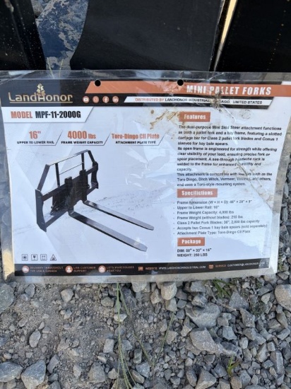 Land Honor Mini Pallet Forks, Model MPF-11-2000G