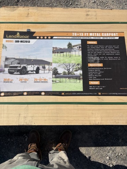 Land Honor 26ftx13ft Metal Carport