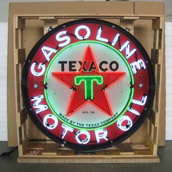 Texaco Motor Oil And Gasoline 36" Neon Sign