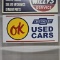 Ok Chevrolet Used Cars Metal Sign
