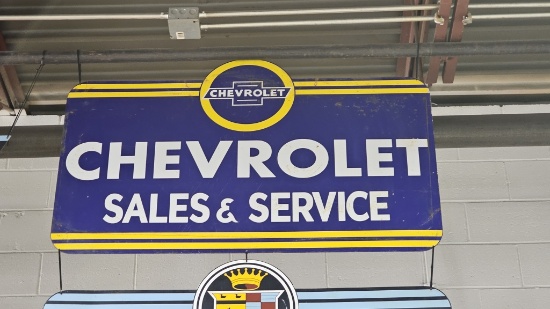 Chevrolet Sales and Service Metal Sign