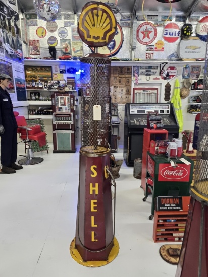 Handmade Garage Decor Shell Fuel Pump