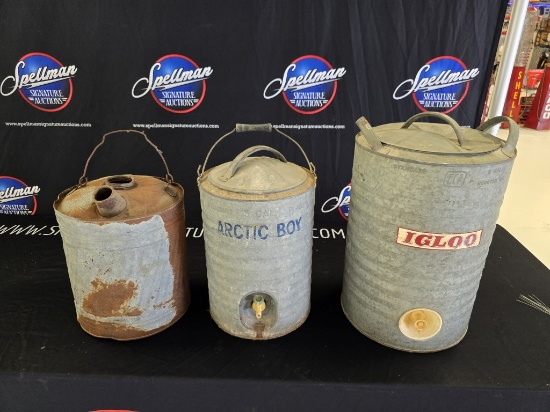 Lot Of Vintage Water And Gas Cans