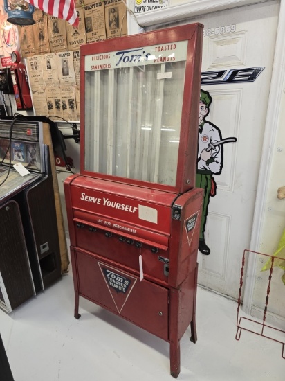 1960's Tom's Salted Peanuts Snack Dispenser