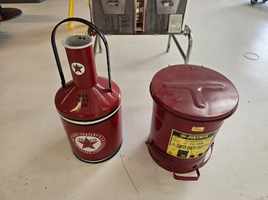 Restored Texaco Gas Test And Waste Oil Can