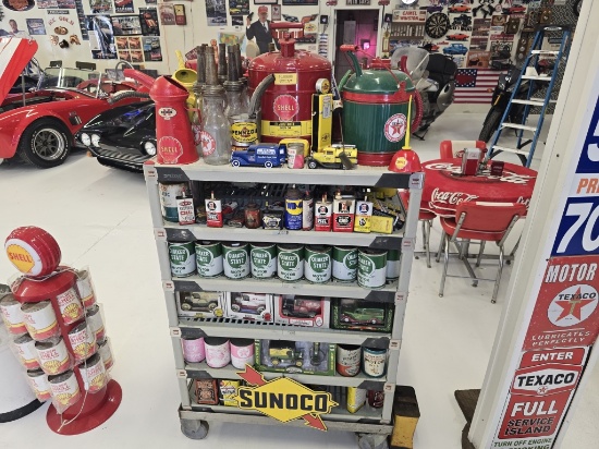 Rolling Cart With Garage Decor