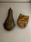 POWDER HORN AND SMALL BAG OF LEAD BALLS
