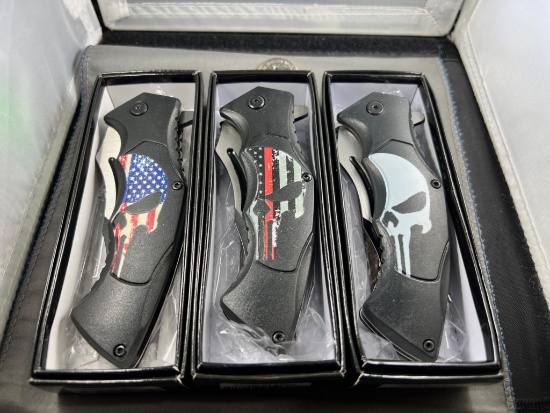 3- NIB SPRING ASSISTED POCKET KNIVES, SELLS TIMES THE MONEY