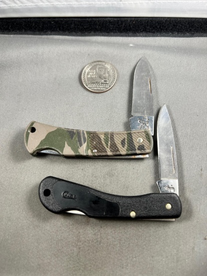 PAIR OF SINGLE BLADE CASE XX POCKET KNIVES, BOTH LOCKBACK, SELLS TIMES THE MONEY