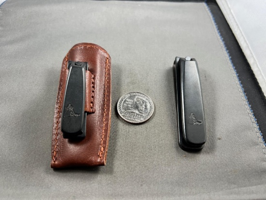 2- HEAVY DUTY SET OF NAIL CLIPPERS IN LEATHER CARRY CASE