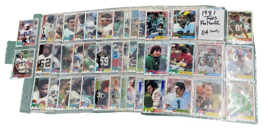 1981 Topps Football lot of 114 cards numbers between 1 - 199