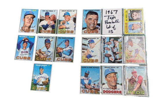 1967 Topps baseball lot of 15 cards