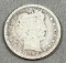 1898 Barber Quarter Dollar, 90% Silver