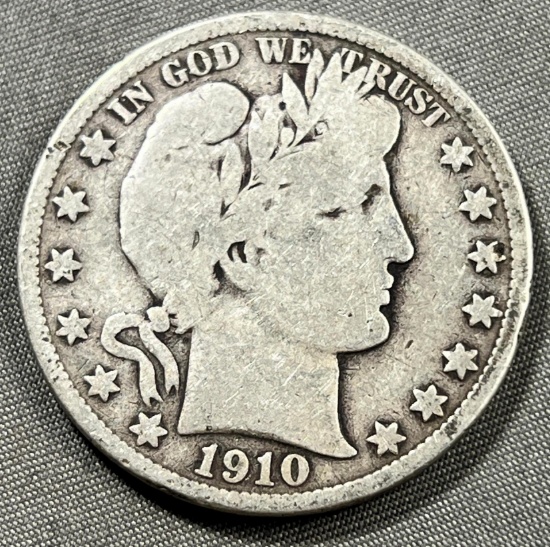 1910-S Barber Half Dollar, 90% silver