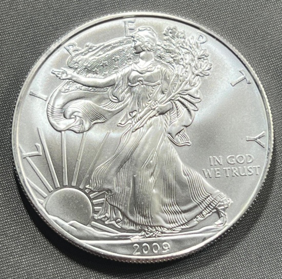 2009 US Silver Eagle Dollar Coin, .999 Fine Silver