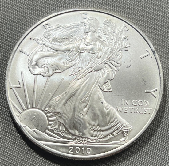 2010 US Silver Eagle Dollar Coin, .999 Fine Silver