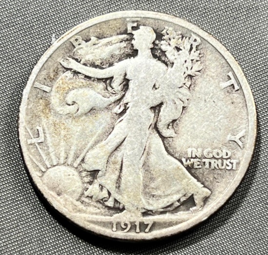 1917-S US Walking Liberty Half Dollar, 90% Silver