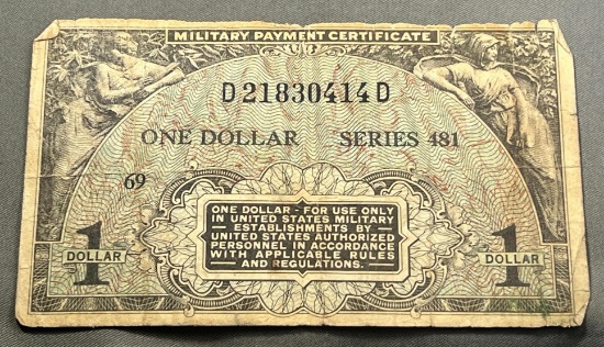 Series 481 One Dollar Military Payment Certificate