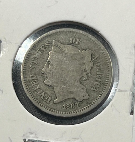 1867 US 3 Cent Nickel