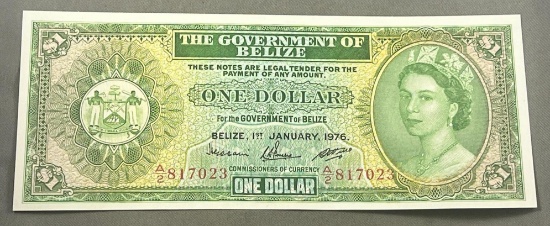 1976 The Government of Belize One Dollar note, UNCirculated