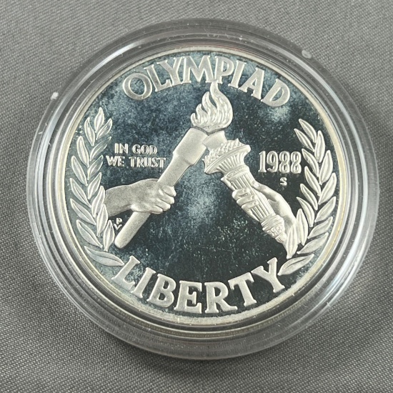 1988-S Olympics Commemorative US Dollar coin, 90% Silver