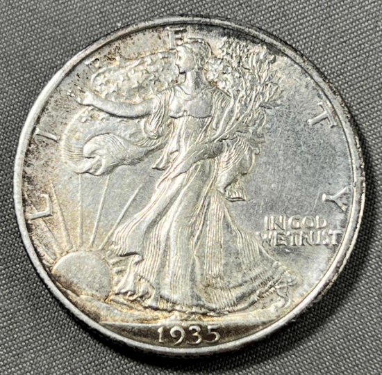 1935 US Walking Liberty Half Dollar, 90% Silver