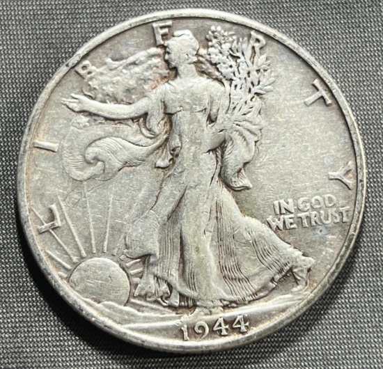 1944-S US Walking Liberty Half Dollar, 90% Silver
