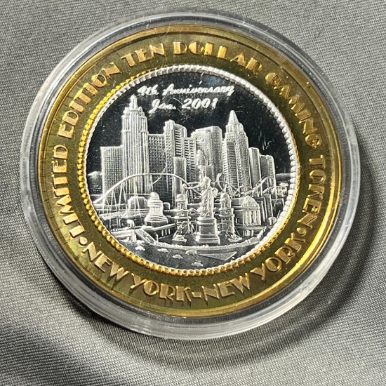New York New York Limited Edition .999 Fine Silver Gaming Token