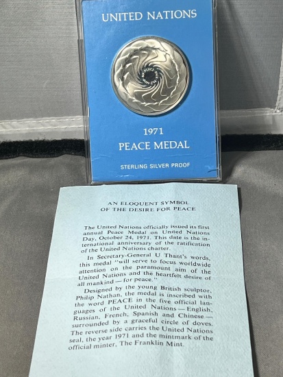 United Nations 1971 Sterling Peace Medal