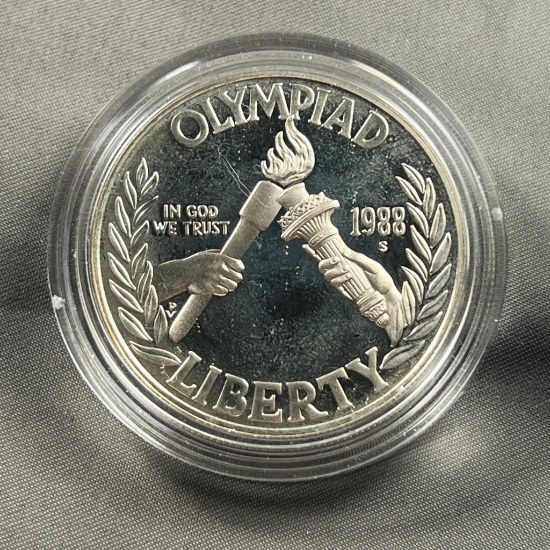 1988-S Olympics Commemorative US Dollar coin, 90% Silver