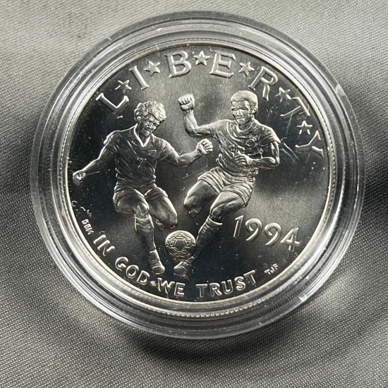 1994-D World Cup USA Commemorative US Dollar coin, 90% Silver