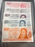 Central Bank of Argentina UNCirculated Banknote Type Set