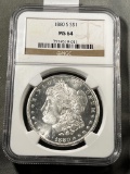 1880-S Morgan Silver Dollar in NGC MS64 Holder