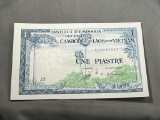 Cambodia, Laos, Vietnam Une Piastre Banknote, UNCirculated