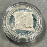 1987-S US Constitution Commemorative US Dollar coin, 90% Silver