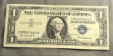 1957 One Dollar Silver Certificate, minimal circulation