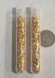 2- vials of gold flake, V nickel is for size reference and not included
