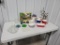 Lot of Misc. puzzle, Heisey relish trayt, mugs, plates, and more, TABLE NOT INCLUDED