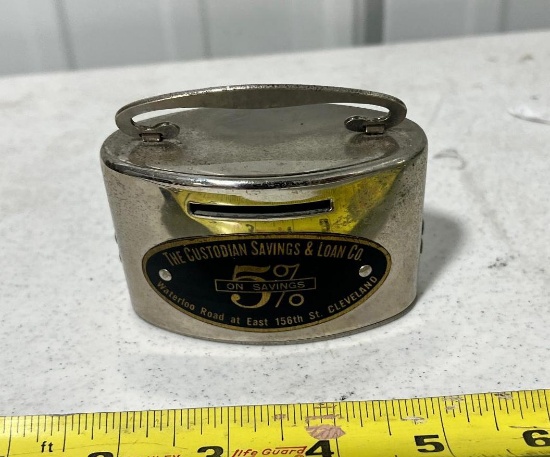 Bank Souvenir Custodian Savings and Loan, White Brass Casting