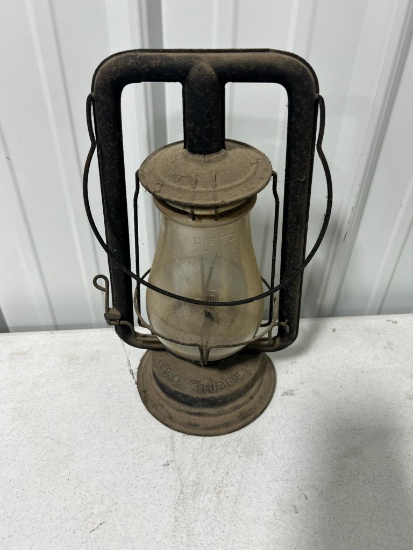 Deitz #10 Lantern w/ globe marked NY,  14" tall