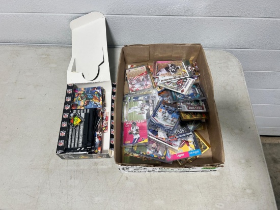 Football Cards, stars, toploaders/ wax box opened partially full