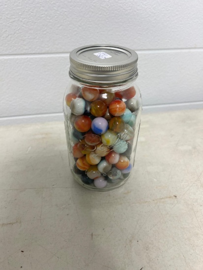 Jabo Marbles 130 + in jar, misc. older than 2007 manufacture