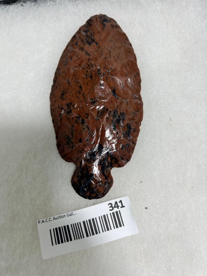 Large Adena made from Red Obsidian 5 3/4" likely Reproduction