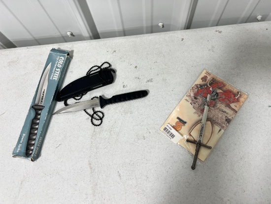 Cold Steel Neck Knife, and sword letter opener