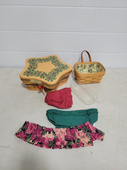 2 Longaberger baskets and liners