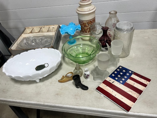 Lot of Misc and Glass w/ Fenton and more